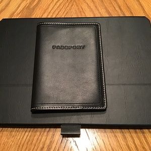 Coach Black Leather Passport Cover
